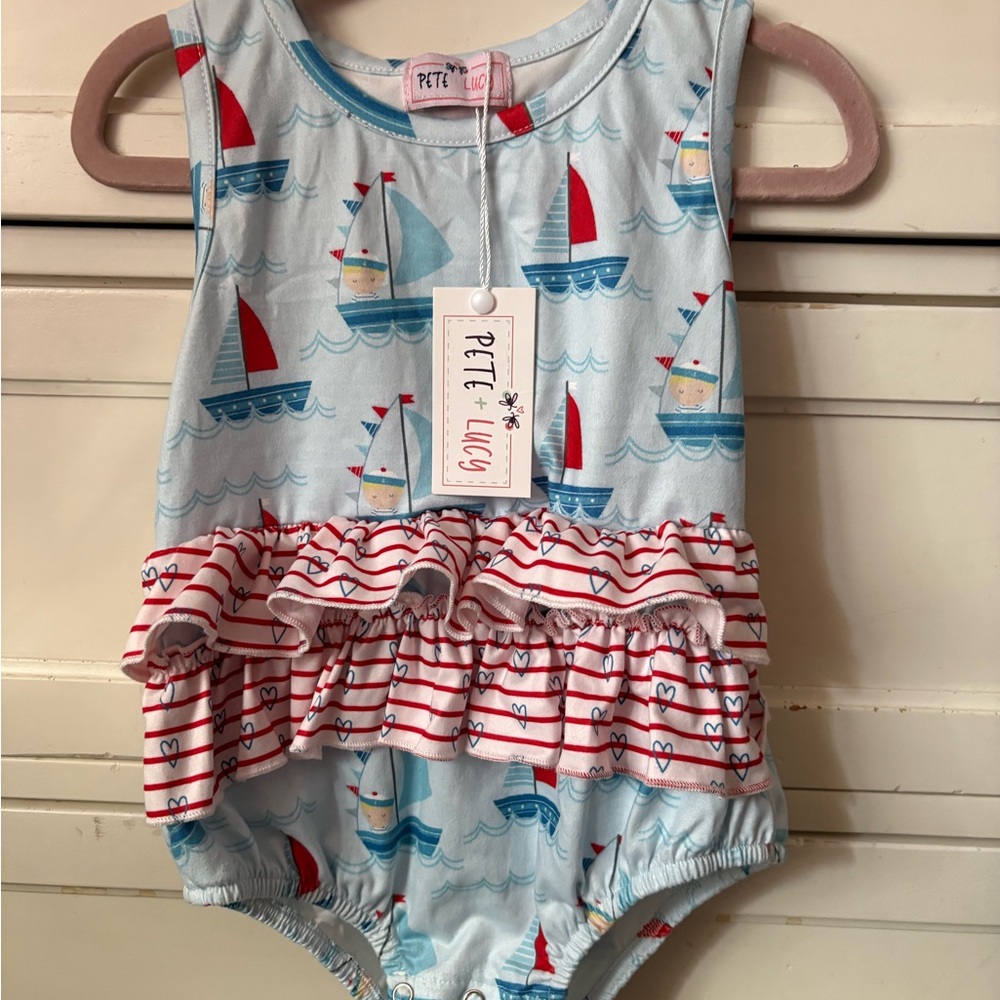 Pete + Lucy Sailboat Baby Romper
